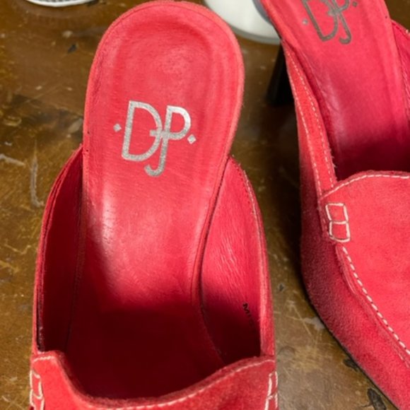 Donald J. Pliner Red Suede Mules - Size 6 1/2 - Picture 7 of 14